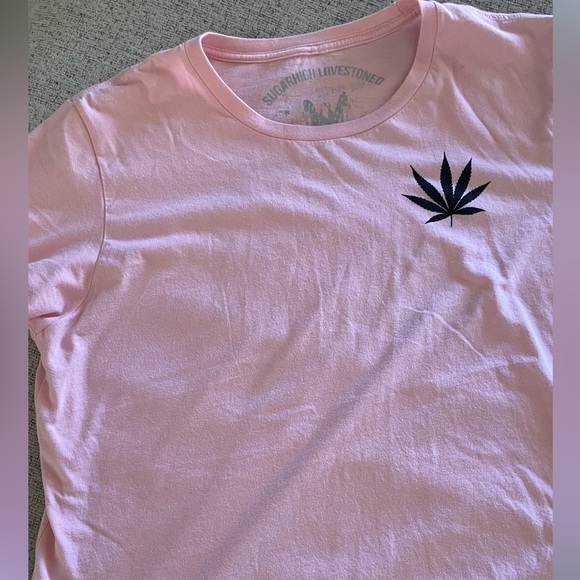 SHLS "Thank you for pot smoking" bubble gum pink tee - Picture 3 of 6